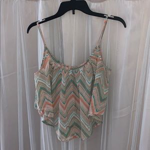 Patterned Spaghetti strap Crop Top